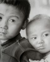 Brothers Help by Doug Stevenson -charcoal