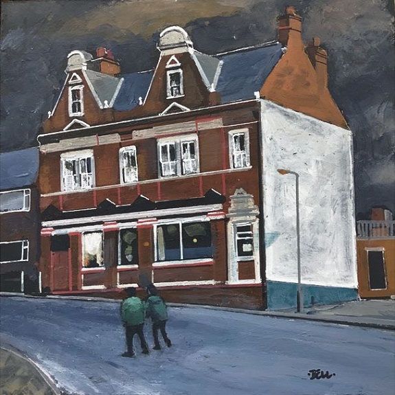 65 Fighting Cocks -acrylic on board by Harry Bell