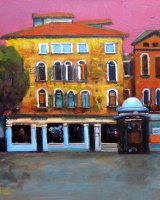 Piazza after Rain by Harry Bell, -acrylic
