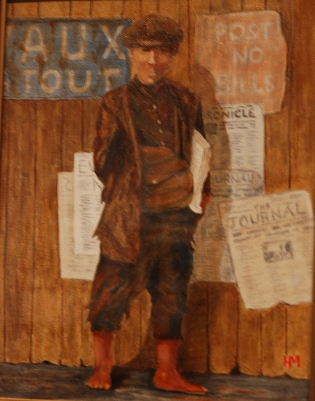 71- The Paper Lad by Harry Matthews, -oil