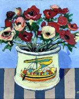 Harry Bell ' Anemones in a Bayeux Jar '