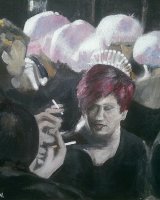 Hen Night by Allan White -acrylic