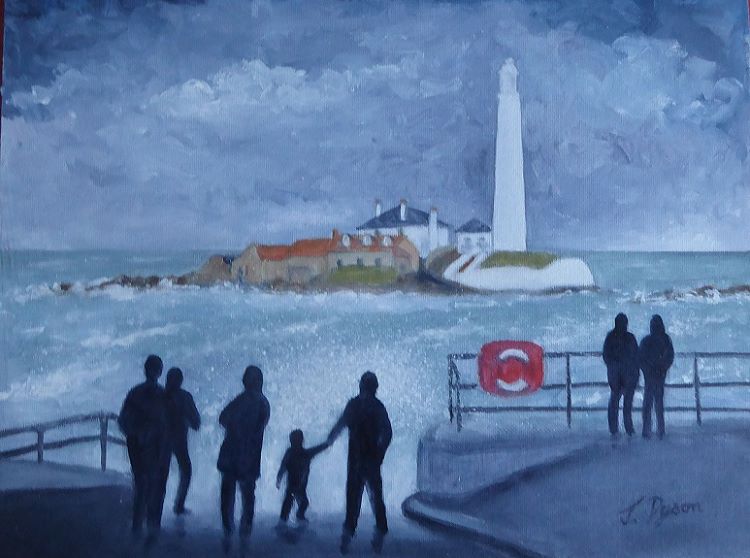 Watching the Waves by Jenny Dyson. -oil