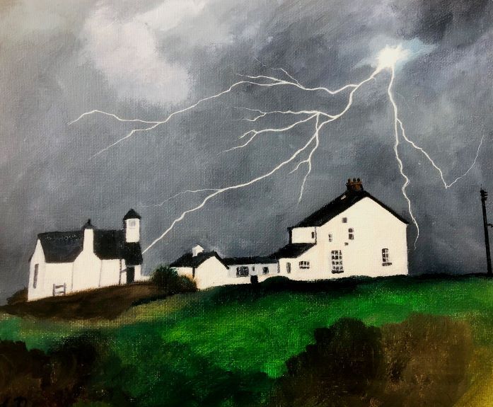 28 Jenny Dyson ' Lightning at Seaton Sluice '