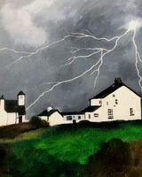 28 Jenny Dyson ' Lightning at Seaton Sluice '