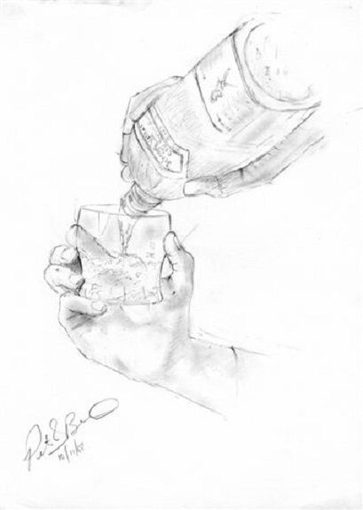 Joe Beard, Hands Pouring Whisky into a Glass