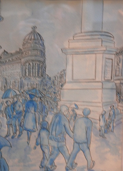 The Monument by Pat Thompson, -ink
