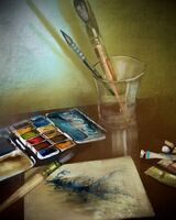 Tim Griffiths, Painting set up