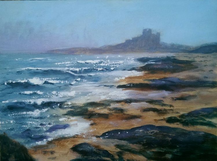 Incoming Tide at Bamburgh by Audrey Drynan