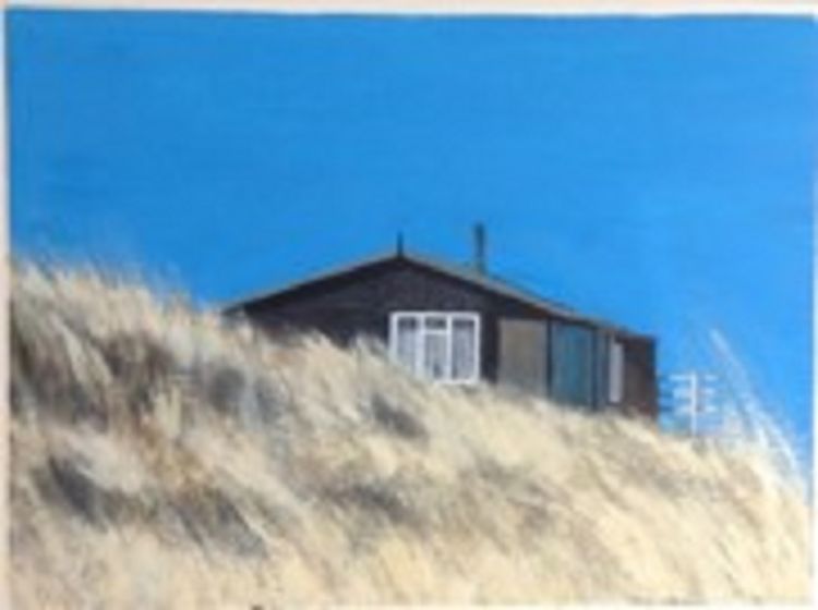 Beach Hut by John Fulthorpe -acrylic