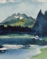 Lake in the French Alps by Audrey Drynan