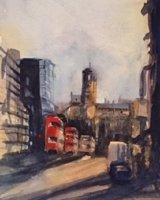 Blackett Street by Tim Griffiths, -watercolour