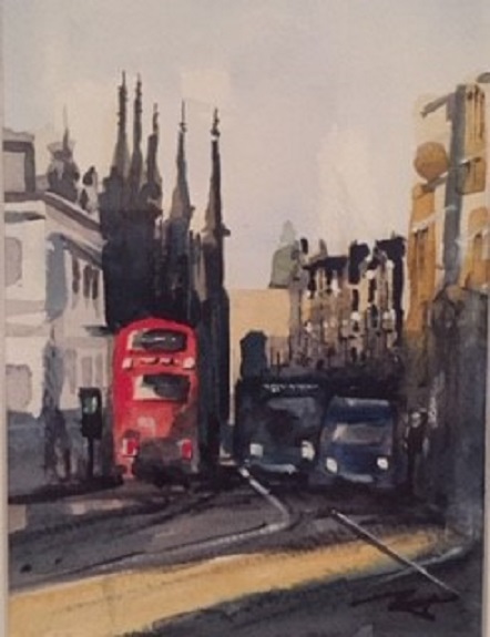 40 -Grainger Street by Tim Griffiths, -watercolour