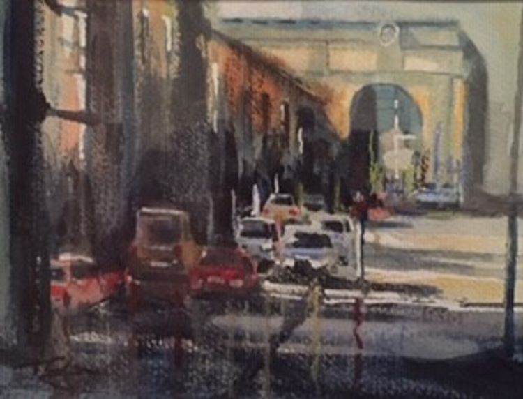Taxi Rank Central Station by Tim Griffiths, -watercolour