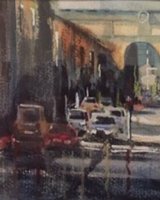 Taxi Rank Central Station by Tim Griffiths, -watercolour