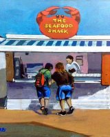 The Seafood Shack, acrylic by Harry Bell