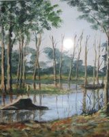 86 Arcot Lake, acrylic by Audrey Drynan
