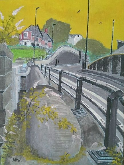 111 Free Trade Inn -acrylic on board by Allan White