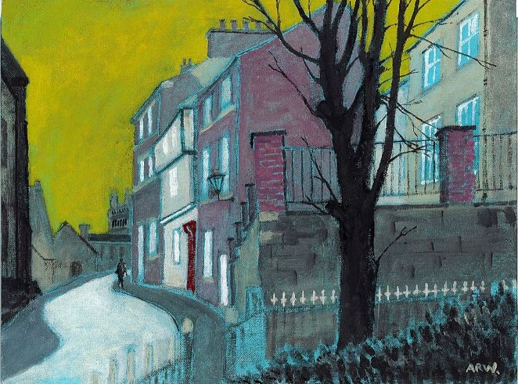 43 Owengate Durham -acrylic on board by Allan White