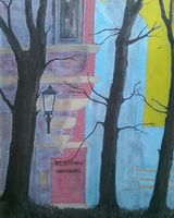 St.Nicholas Chambers -acrylic on board by Allan White