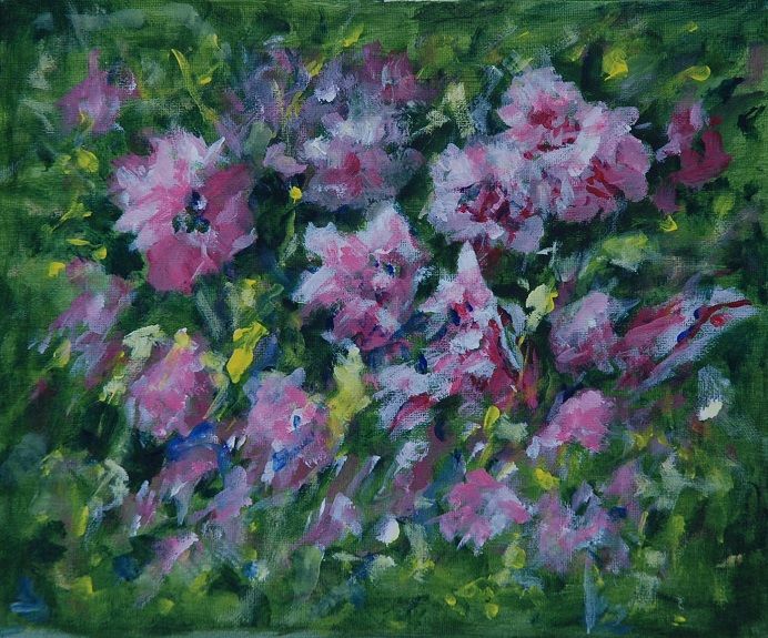12 Apple Blossom -acrylic by Audrey Drynan