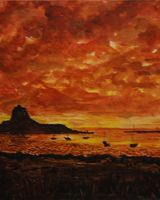 Sunshine Lindisfarne acrylic by Brian Wilson