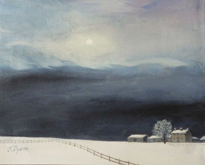 69 Farm by Moonlight -oil by Jenny Dyson