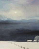 Farm by Moonlight -oil by Jenny Dyson