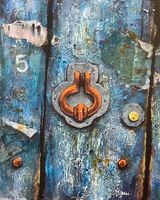 Blue Door -mixed media by Harry Bell