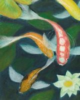 Koi Carp -pastel by John Fulthorpe