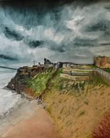 Tynemouth Priory -acrylic- by Julie Manning