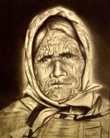 Roselia (Mexican Basket Maker) -charcoal- by Michael Jackson