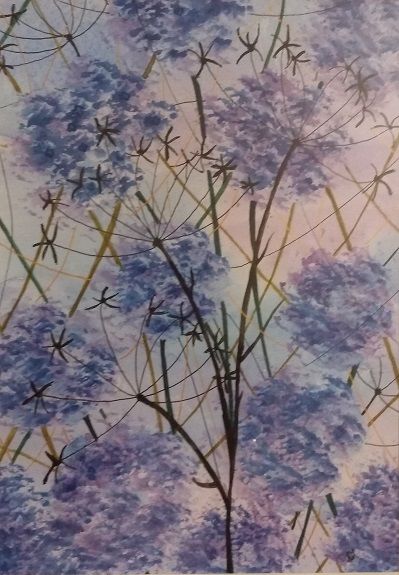 Summer Blooms in mixed media by Sheila Lewis