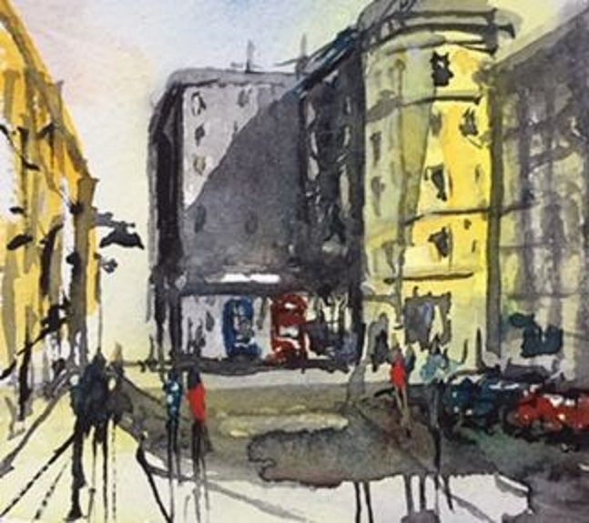 Pilgrim Street -watercolour- by Tim Griffiths