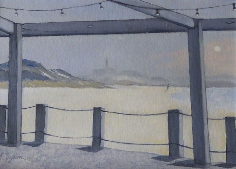 48 Tynemouth in the Morning Mist, oil by Jenny Dyson