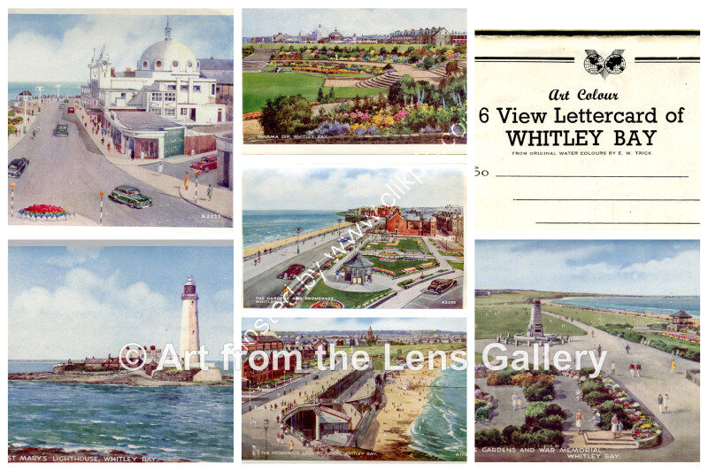 EW Trick Whitley Bay unused letter card