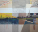 Continuous City 108 x 130 cm mixed media on board
