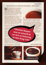 LATEST PRESS "So you think you know hot chocolate - think again!"