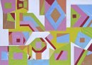 Title:-"ARRANGEMENT FOR EIGHT SHAPES" - Medium:- acrylic on primed paper - Size:- H68 x W48 cm - Price:- on application