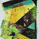 "BKACK INTERSECTIONS" - watercolour/ink on Khadi w/c paper - H75 x W54 centimetres - Price £1,000 back mounted/glaze framed