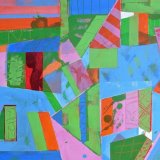 Title:- "An Intimate Arrangement Of Coloured Shapes" - Medum:- watercolour & acrylic on paper - Size: H47.5 x W68 cm - Price £680 mounted/unframed