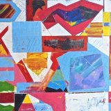 COMPOSITION WITH LIGHT BLUE - acrylic on canvas / board mounted - H69.6 x W89 cm - 2016 - £1,550