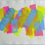 EIGHTEEN MARKS IN THREE COLOURS - gouache on Khadi w/c paper - H29.7 x W42 cm - Price:- £250 framed/incl. P & P