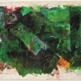 GREEN BLACK CROSSOVER - watercolour/gouache/ink/acrylic on w/c paper - H57 x W77 cm - Price:- £550 mounted/unframed / incl. P & P