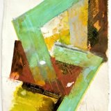 INTERSECTING GREEN - watercolour/gouache on Khadi w/c paper - H76 x W57 cm - Price:- £850 mounted/unframed / incl. P & P