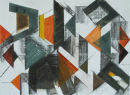 Title:- "GREY & ORANGE DRAWING" - 2012 - graphite & watercolour - Size:- W63 x H47 cm - Price On Application