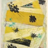 UNTITLED BLACK MARKS - watercolour/gouache/ink on Khadi w/c paper - H75 x W56 cm - Price:- £550 mounted/unframed ? incl. P & P