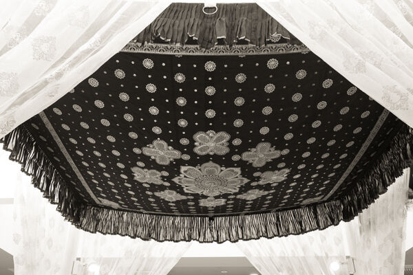 Decorative canopy above the Guru Granth Sahib