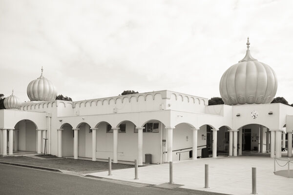 Front view of Gurdwara Sri Guru Granth Sahib