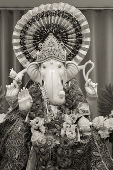 Lord Ganesha – the Hindu deity symbolising wisdom, new beginnings, and the removal of obstacles.